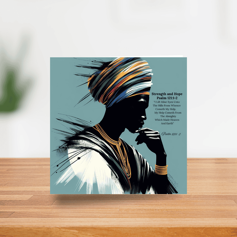 Black Man Biblical Card: Strength and Hope Blank Card - Image 5
