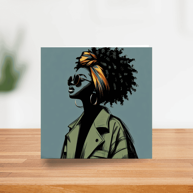 Black Woman Greeting Card: Afro Queen - Melana Blac Art - Image 3