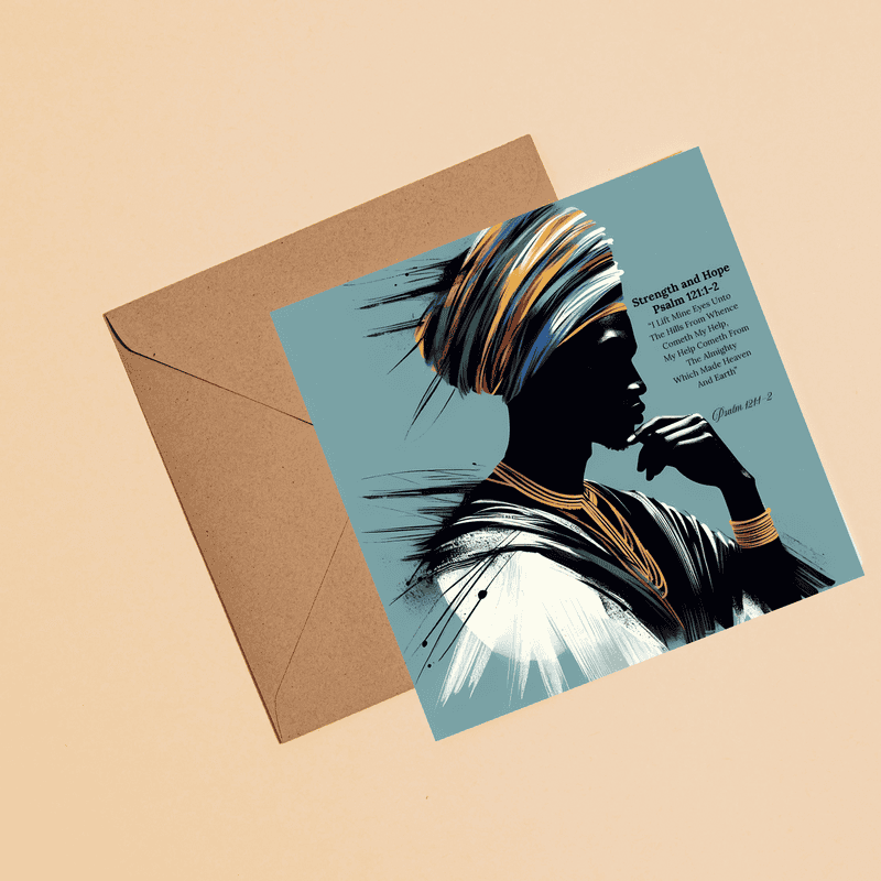 Black Man Biblical Card: Strength and Hope Blank Card - Image 6
