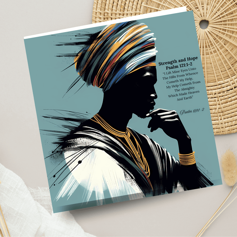 Black Man Biblical Card: Strength and Hope Blank Card - Image 8