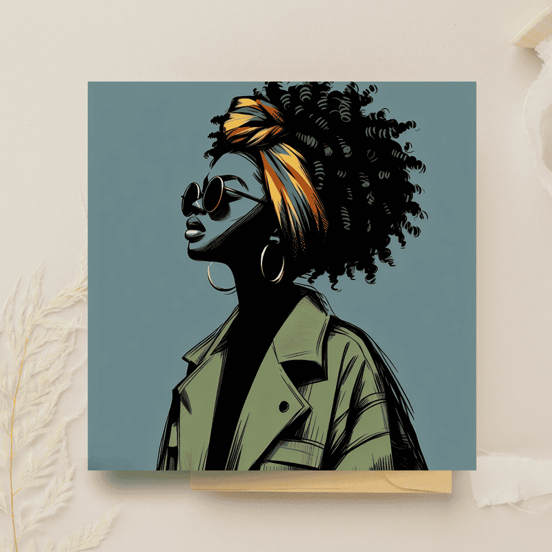 Black Woman Greeting Card: Afro Queen - Melana Blac Art - Image 6