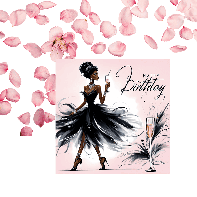 Elegant African American Woman Birthday Card | Melana Blac Art - Image 7
