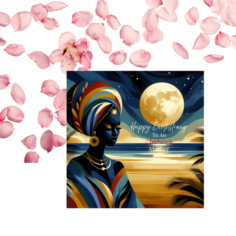 Black Mother Birthday Card, Ethnic Design, Blank Inside - Image 7
