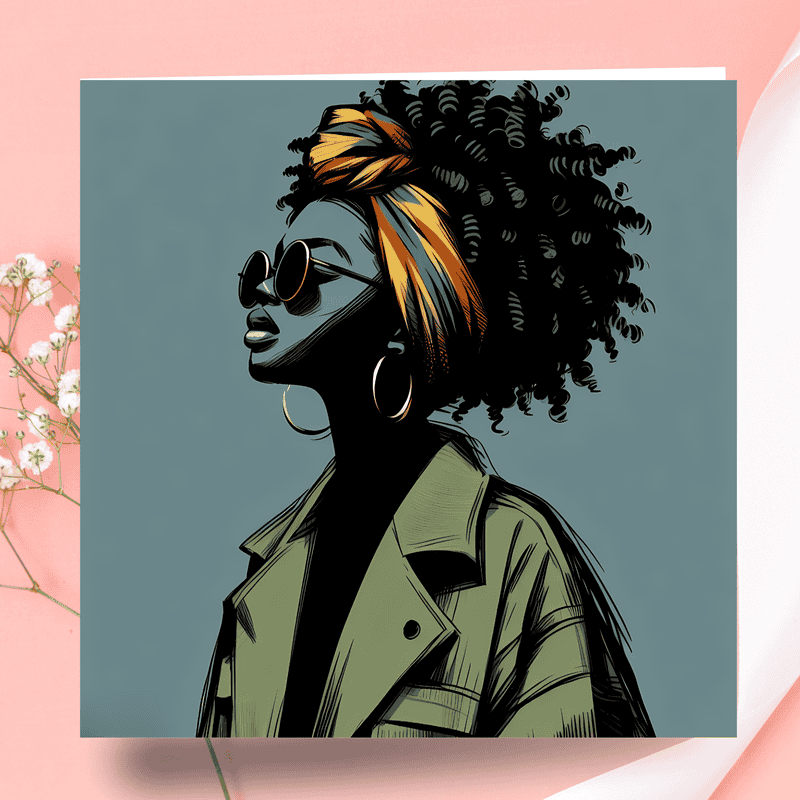 Black Woman Greeting Card: Afro Queen - Melana Blac Art - Image 7