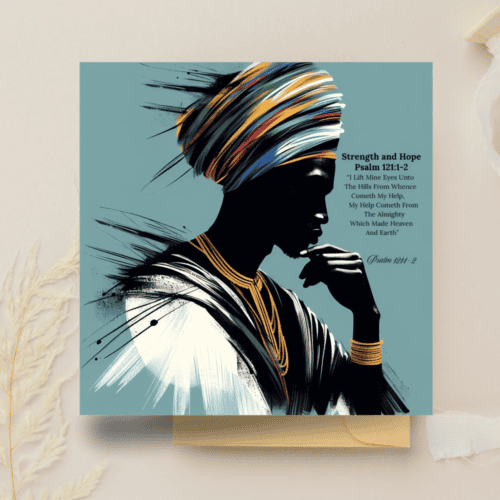 Black Man Biblical Card: Strength and Hope Blank Card