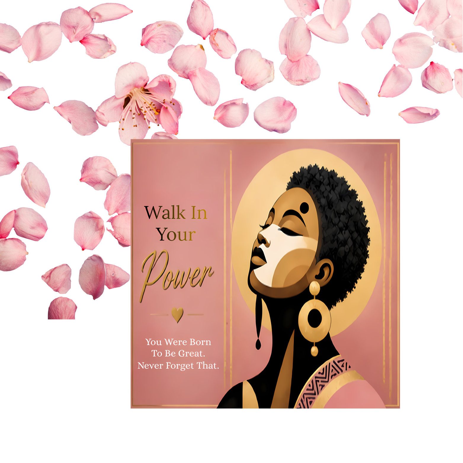 Empowered Queen Afrocentric Card| Pink Black Woman| Strong Woman | Modern African Art - Image 7