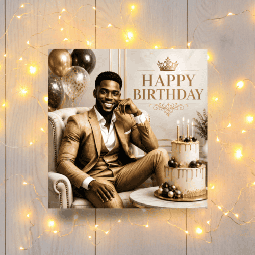 Black King Birthday Card: African American Husband, Father, Friend