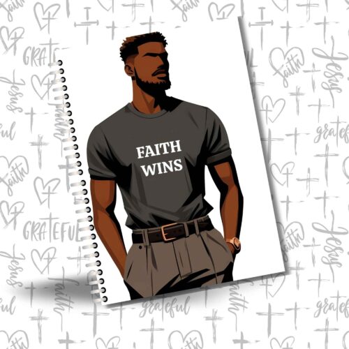 Notebook, Christian Notebook - Faith Wins (char)