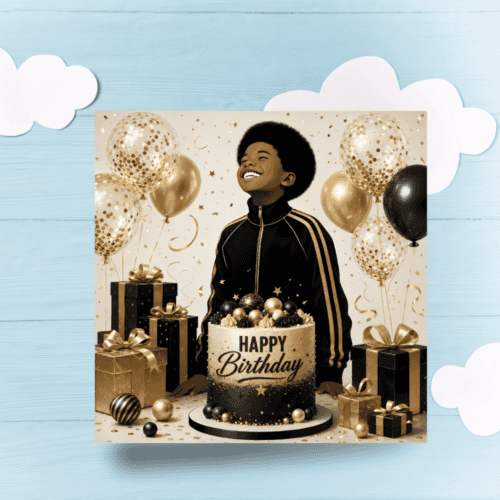 Black Boy Birthday Card, Melanin Boy