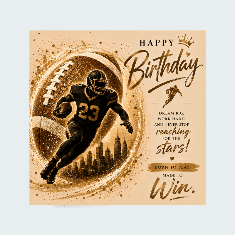 American Football Birthday Card for Him | You Were Made To Win | Sports Birthday Card (Copy) - Image 8