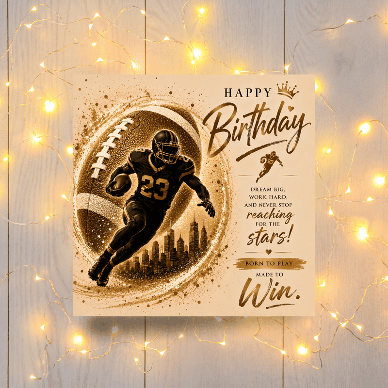 American Football Birthday Card for Him | You Were Made To Win | Sports Birthday Card (Copy) - Image 2