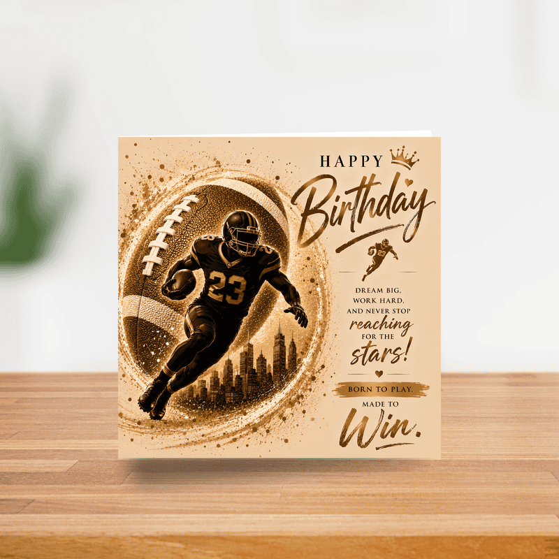 American Football Birthday Card for Him | You Were Made To Win | Sports Birthday Card (Copy) - Image 3
