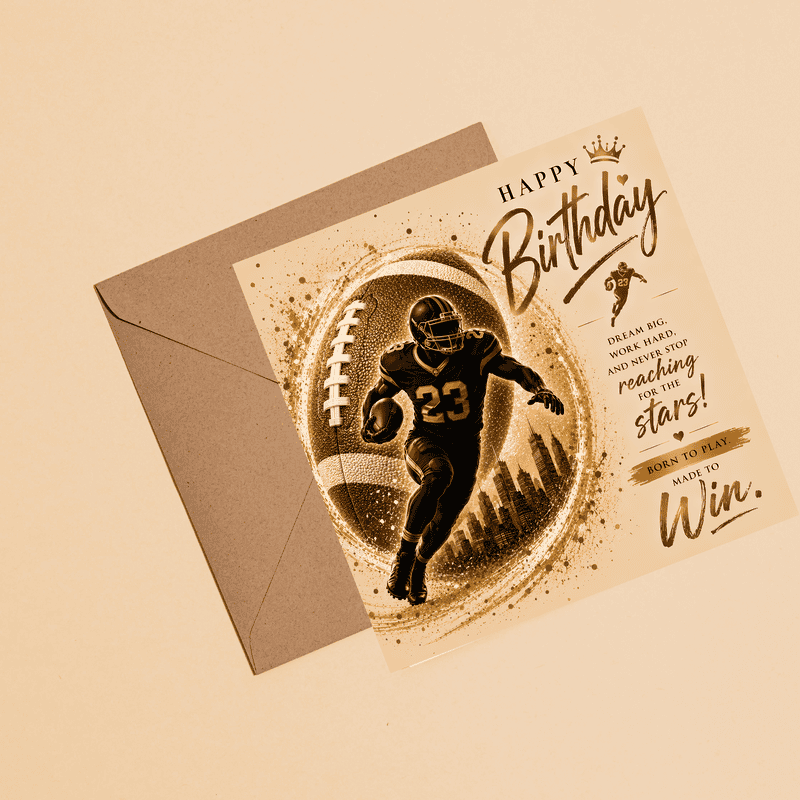 American Football Birthday Card for Him | You Were Made To Win | Sports Birthday Card (Copy) - Image 4