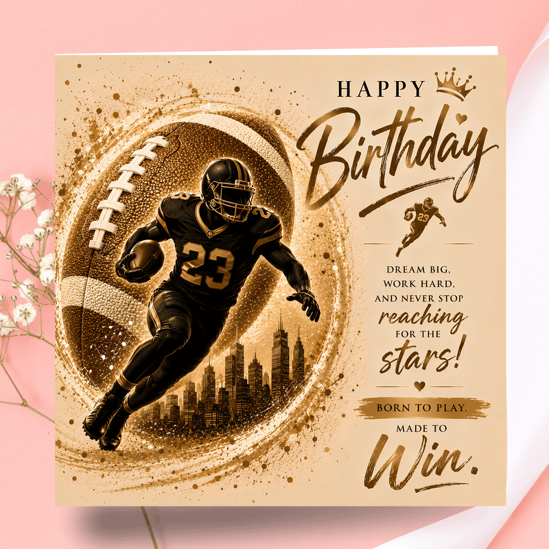 American Football Birthday Card for Him | You Were Made To Win | Sports Birthday Card (Copy) - Image 7