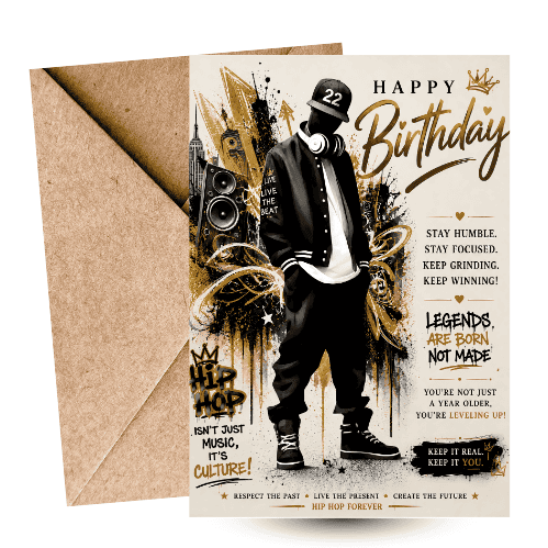 Hip Hop Rapper Birthday Card | Urban Street Style Card