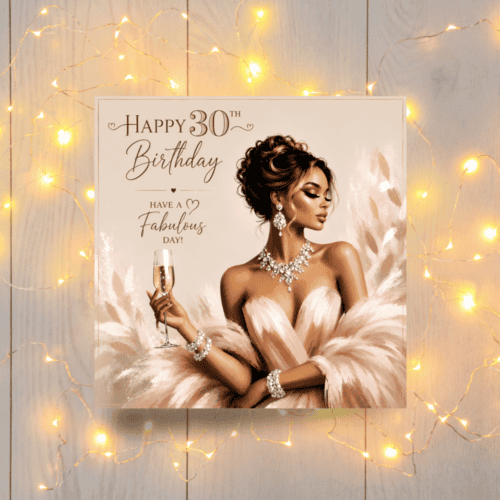 Luxury Fashion 30th Birthday Card Collection | Elegant Black Queen