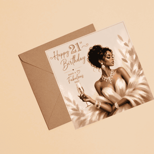 Luxury Fashion 21st Birthday Card Collection | Elegant Black Queen