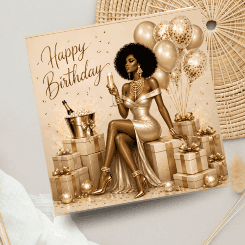 Elegant Sassy Black Woman Birthday Card | African Woman | Classy Queen