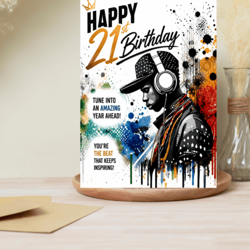 21st Hip Hop Rapper Birthday Card | Urban Street Style Card