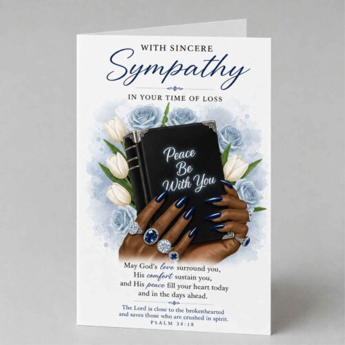 Christian Sympathy Card, Christian Bereavement Card, Christian Condolence Card - Peace