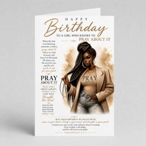 Pray About It Christian Birthday Card, For Her, Philippians 4.6-7