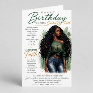 Guided By Faith Christian Birthday Card, For Her, Proverbs 3.5-6