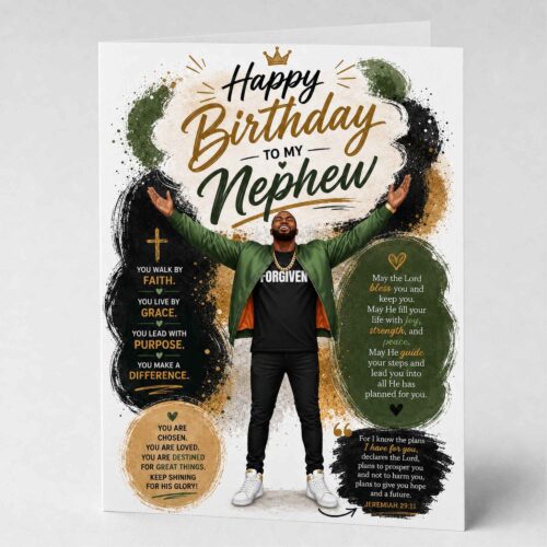 Christian Birthday Card For Nephew, Bible Verse, Jeremiah 29.11 (b)