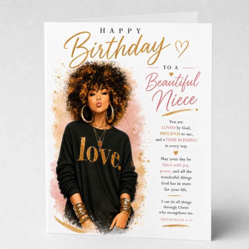 Christian Birthday Card For Niece, Bible Verse, Philippians 4.13