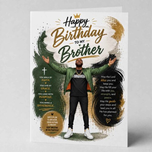 Christian Birthday Card For Brother, Bible Verse, Ephesians 1.7