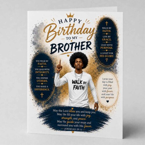 Christian Birthday Card For Brother, Bible Verse, Jeremiah 29.11
