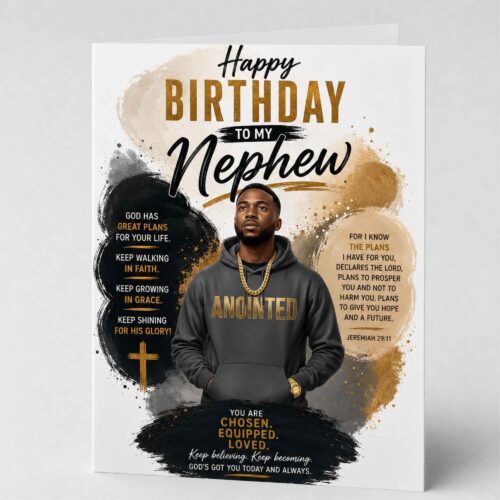 Christian Birthday Card For Nephew, Bible Verse, Jeremiah 29.11