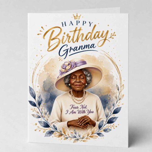 Christian Birthday Card For Granma, Bible Verse, Isaiah 41.10