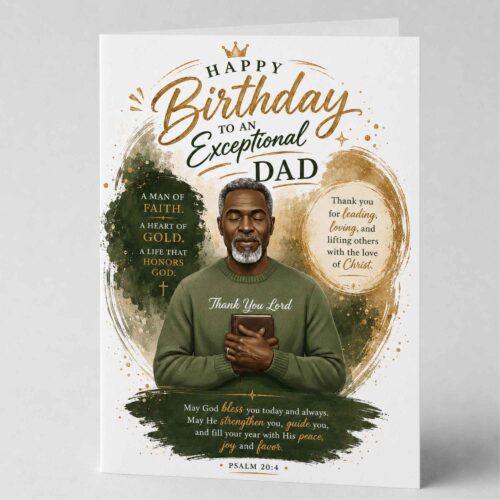 Christian Birthday Card For Dad, Bible Verse, Psalms 20.4