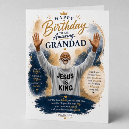 Christian Birthday Card For Grandad, Bible Verse, Psalms 20.4