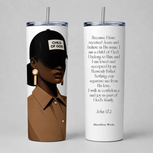 20oz Skinny Tumbler, Christian Tumbler - Child of God