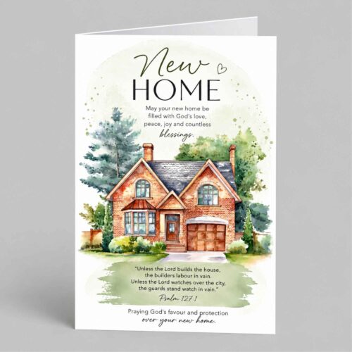 Christian New Home Card, New House Card, Moving Home Card, Housewarming Card, New Home Blessing - Psalms 127.1