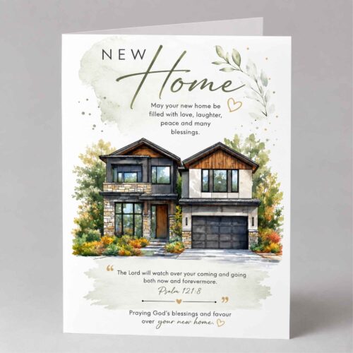 Christian New Home Card, New House Card, Moving Home Card, Housewarming Card, New Home Blessing - Psalms 121.8