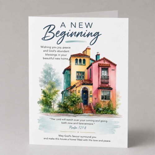 Christian New Home Card, New House Card, Moving Home Card, Housewarming Card, New Home Blessing - Psalms 121.8(a)