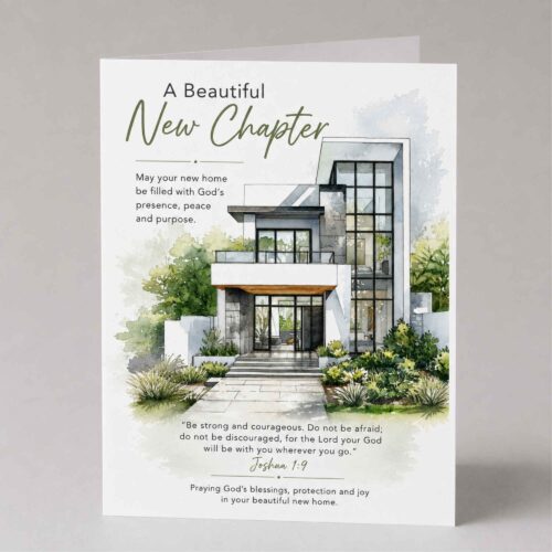 Christian New Home Card, New House Card, Moving Home Card, Housewarming Card, New Home Blessing - Joshua 1.9