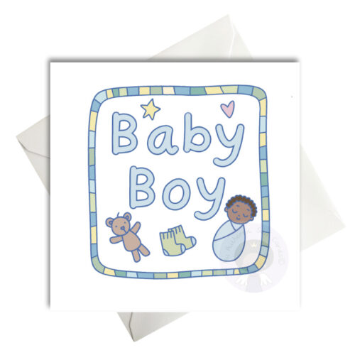 Baby boy card with decorative order