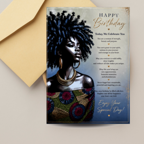 Afrocentric Birthday Affirmation Card - Today, We Celebrate You