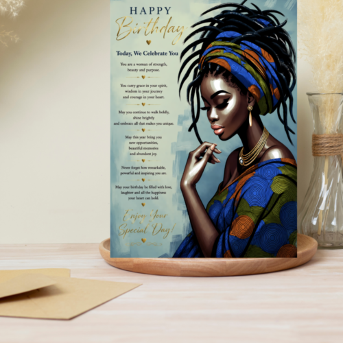 Afrocentric Birthday Affirmation Card - Today, We Celebrate You