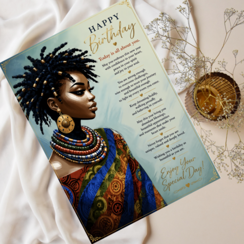 Afrocentric Birthday Affirmation Card - Today, We Celebrate You