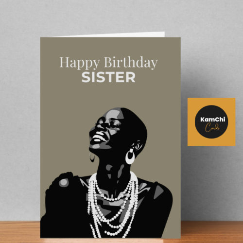 Birthday Cards for Mum, Sister, Aunt, Auntie or Daughter | Pearl Monochrome Portrait