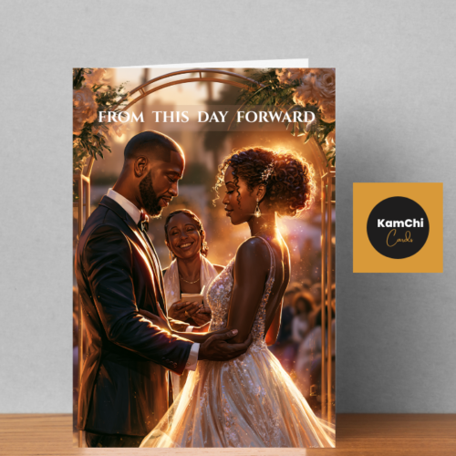Black Couple Wedding Card, From This Day Forward Card, African Wedding Greeting Card, Black Bride Groom Card, Wedding Ceremony Card
