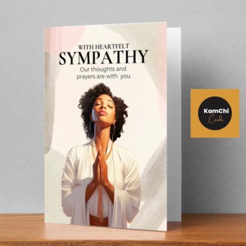 Black Woman Heartfelt Sympathy Card – Thoughts and Prayers Condolence Message