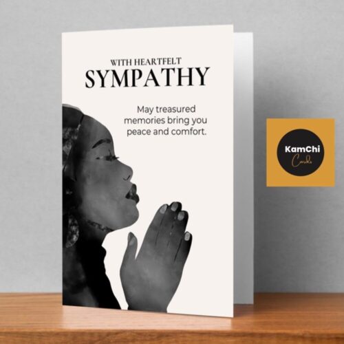 Black Woman Heartfelt Sympathy Card – Treasured Memories Condolence Message