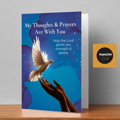 Christian Sympathy Card – Thoughts, Prayers, Strength and Peace Condolence Message