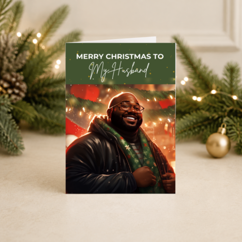 Christmas Card for Husband, Boyfriend, Fiancé or Partner | Black Man Portrait