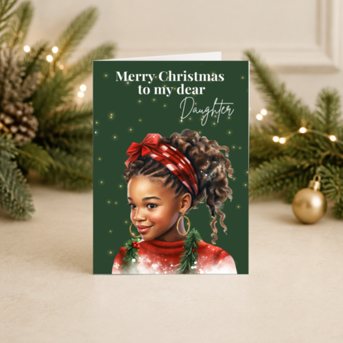 Christmas Card for Older Daughter or Niece | Stylish Black Woman Portrait